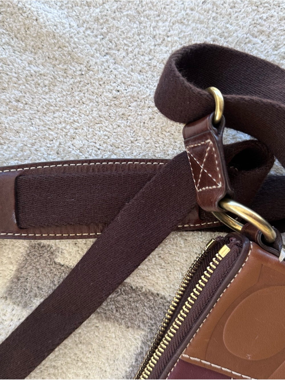 Coach Patchwork Crossbody in Brown, Pink & Gold Tones - Picture 4 of 10